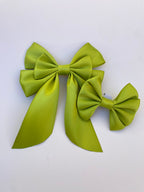 Olive Charm Matching Bow Hair Clip and Collar Attachment