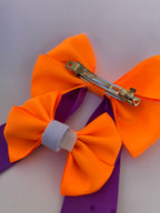 Electric Candy Rhinestone Matching Bow Hair Clip and Collar Attachment