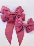 Dusty Rose Matching Bow Hair Clip and Collar Attachment