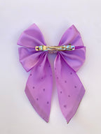 Lilac Glow Rhinestone Hair Bow Clip