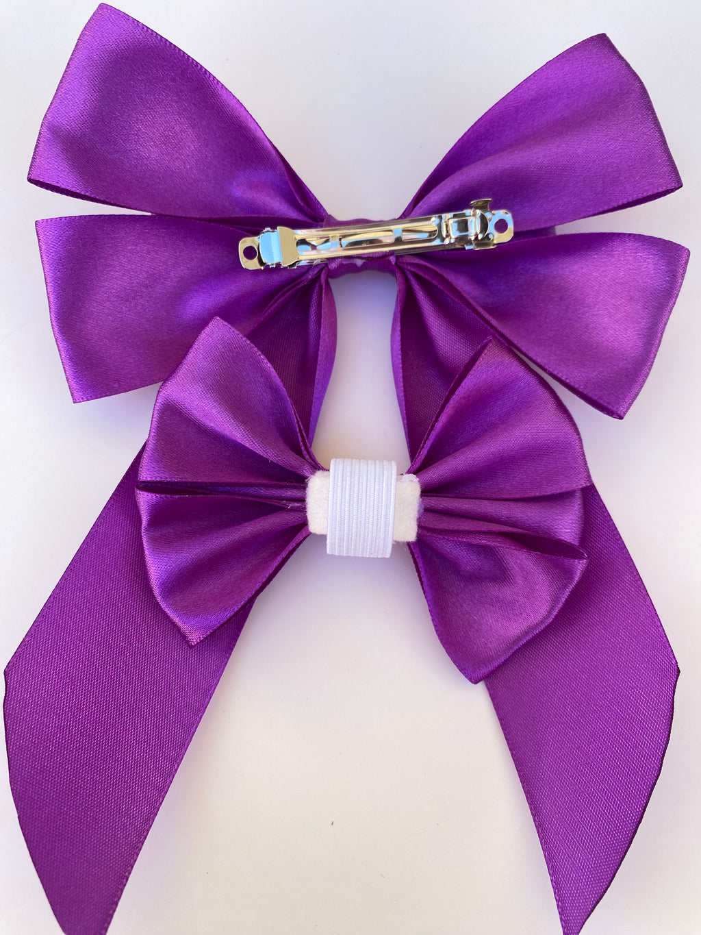 Amethyst Matching Bow Hair Clip and Collar Attachment