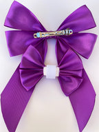 Amethyst Matching Bow Hair Clip and Collar Attachment
