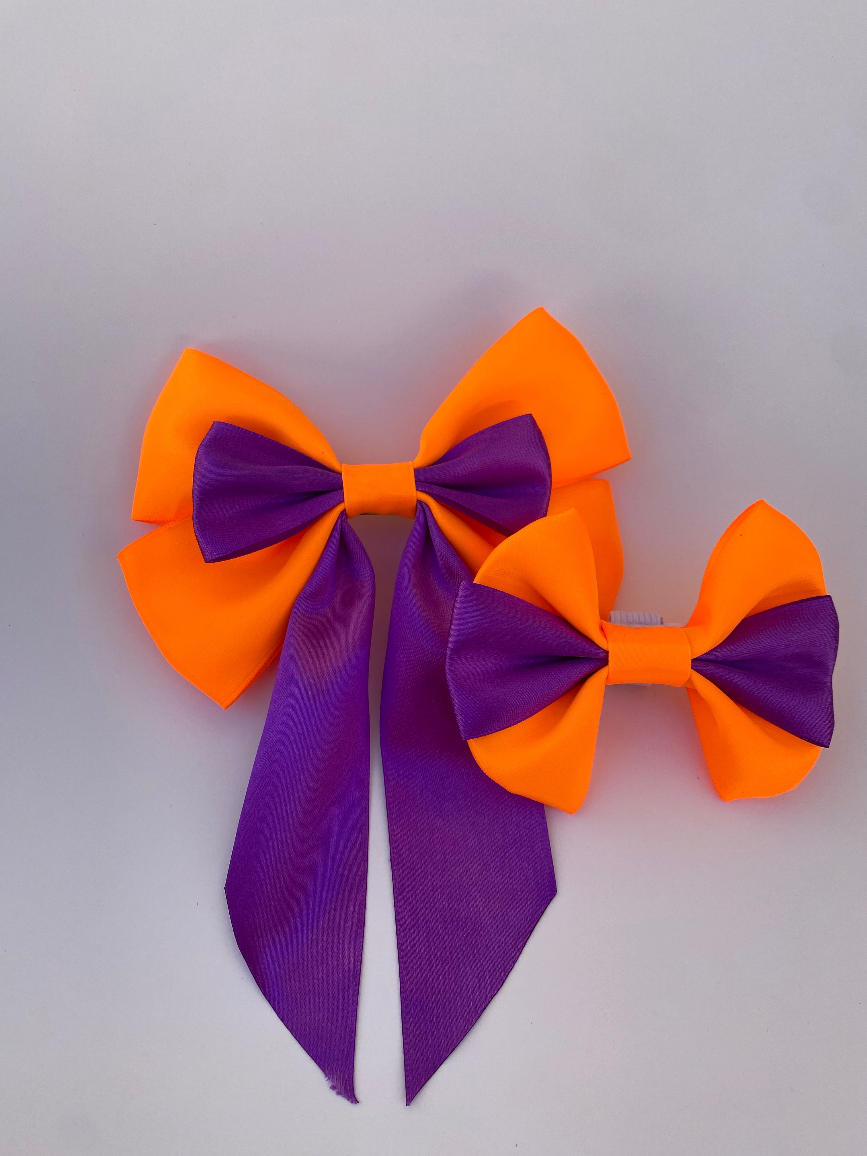 Electric Candy Matching Bow Hair Clip and Collar Attachment