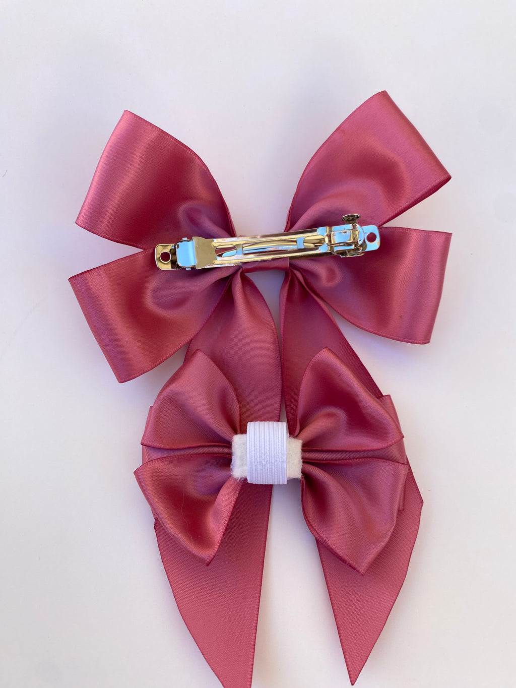 Dusty Rose Matching Bow Hair Clip and Collar Attachment