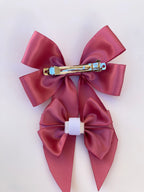 Dusty Rose Matching Bow Hair Clip and Collar Attachment