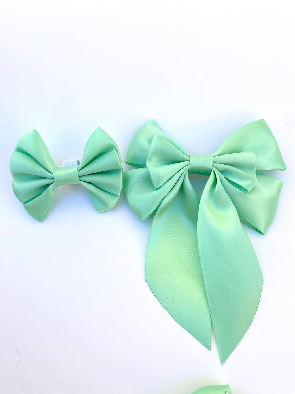 Sweet Mint Matching Bow Hair Clip and Collar Attachment