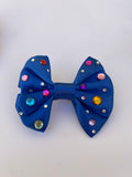 Midnight Navy Rhinestone Bow Collar Attachment