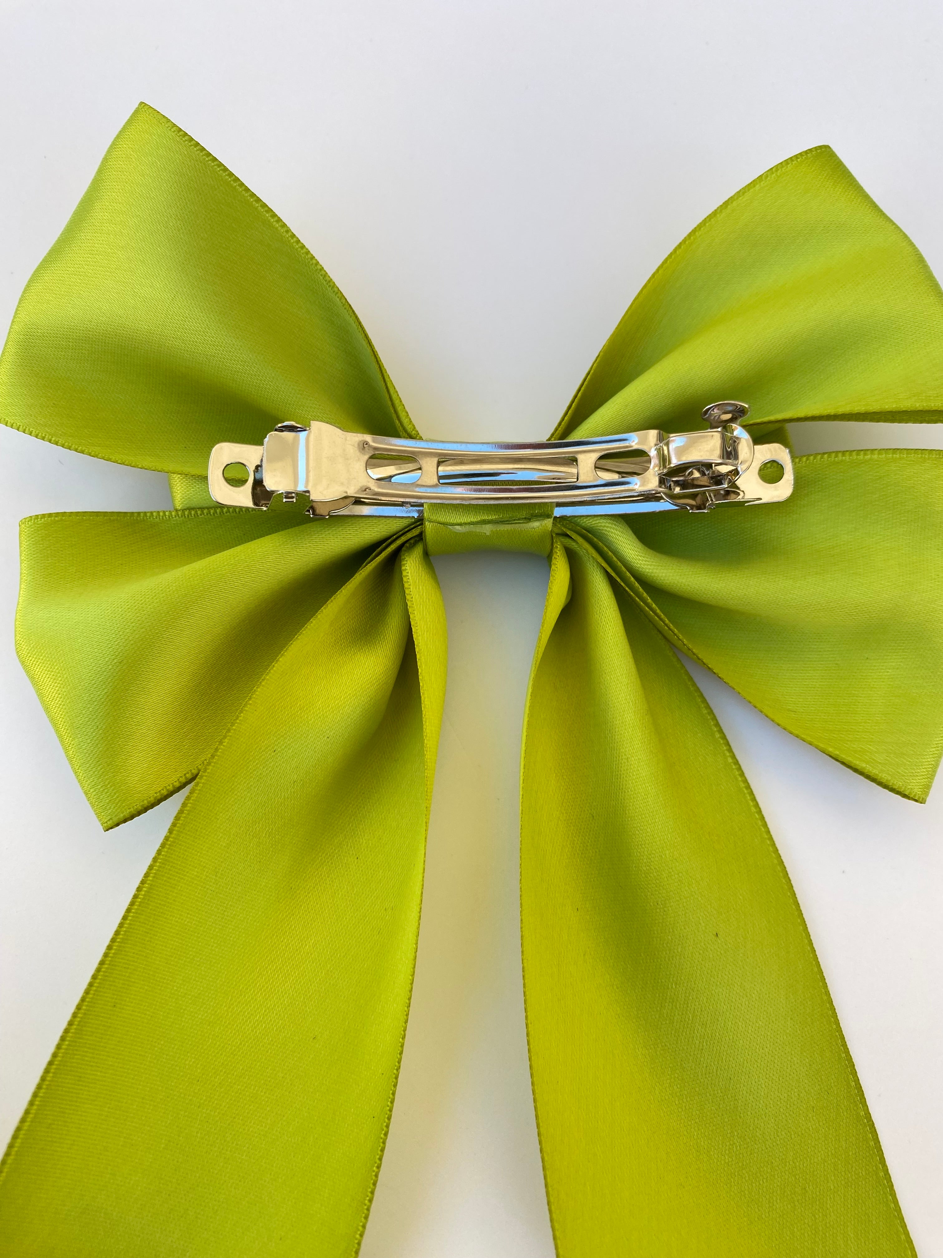 Olive Charm Hair Bow Clip