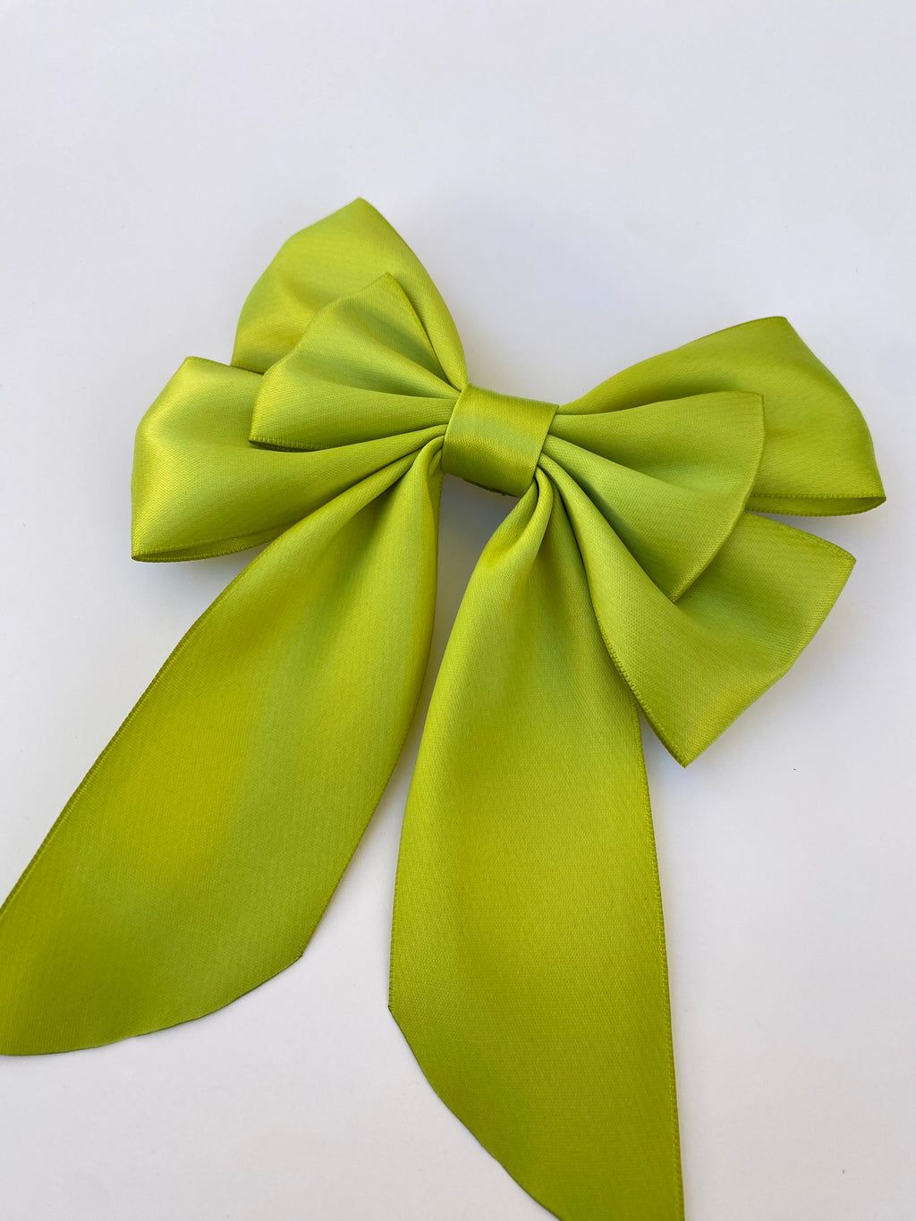 Olive Charm Hair Bow Clip